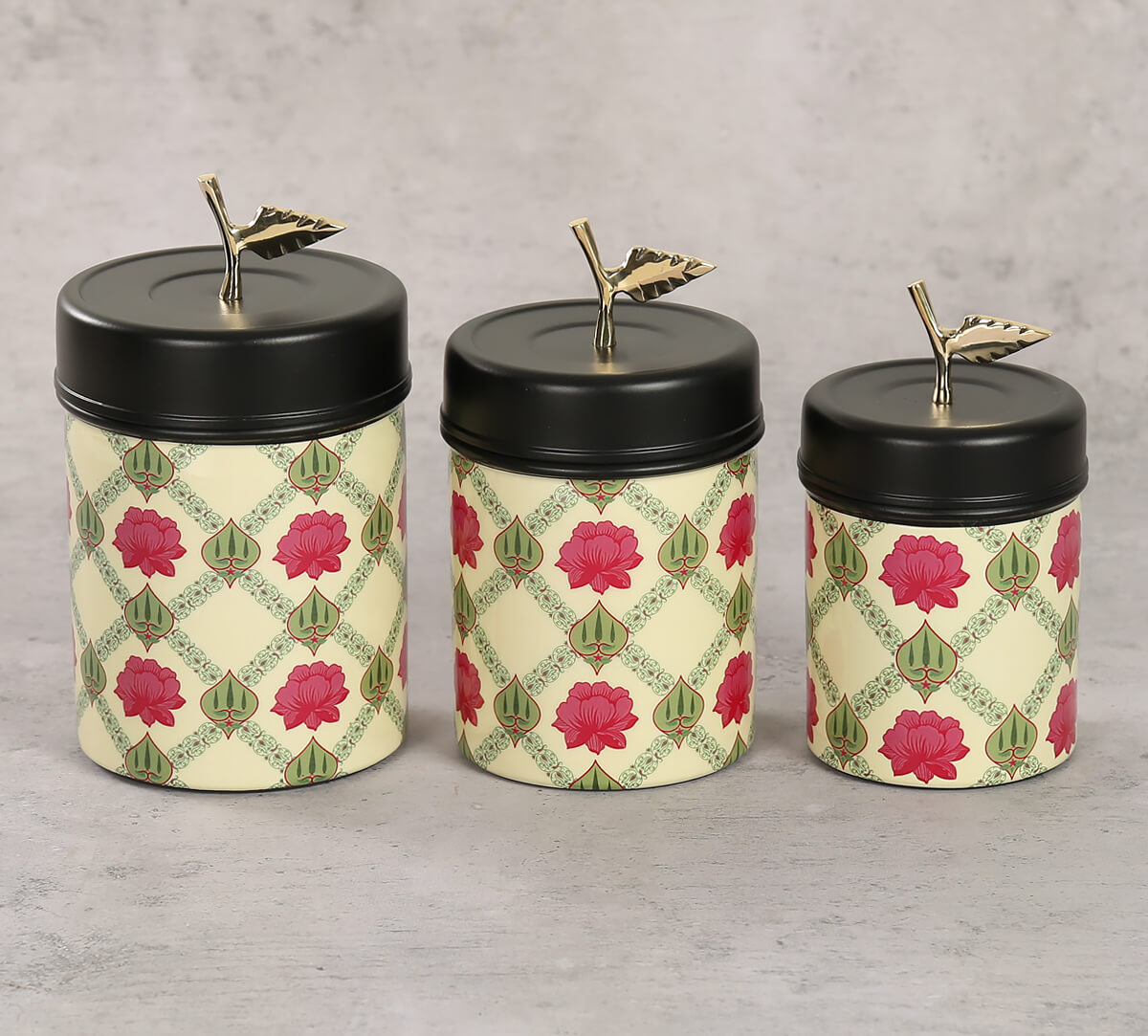 Conifered Lotus Symmetry Steel Container Set of 3
