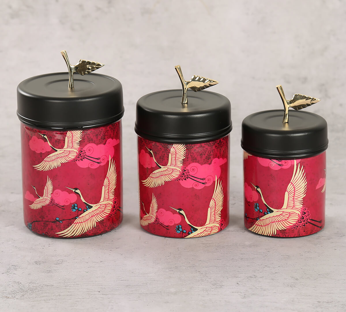 Legend of the Cranes Steel Container Set of 3