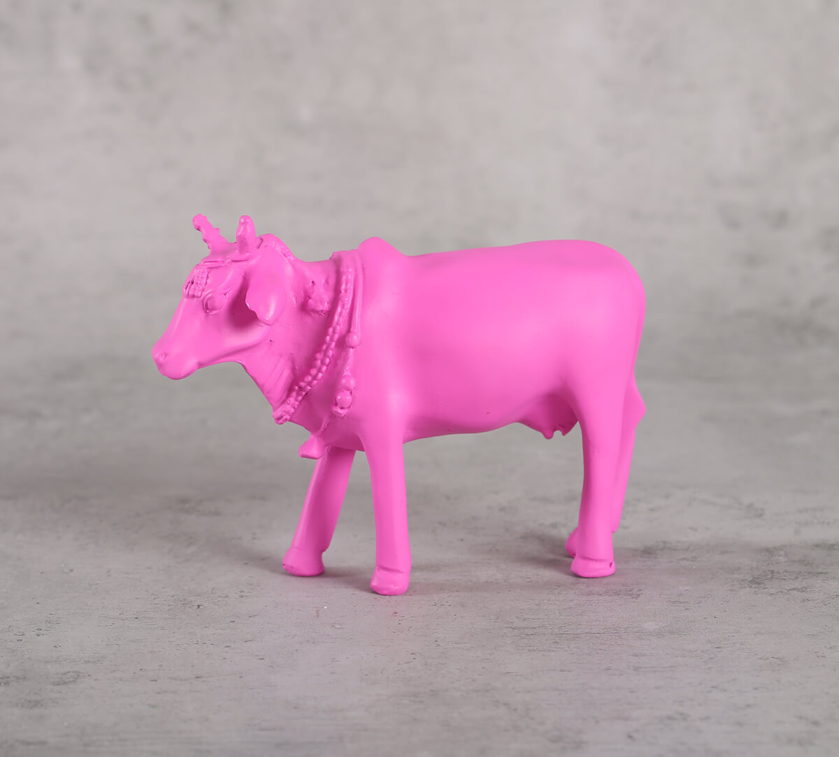 India Circus  Neon Pink Cow Figurine