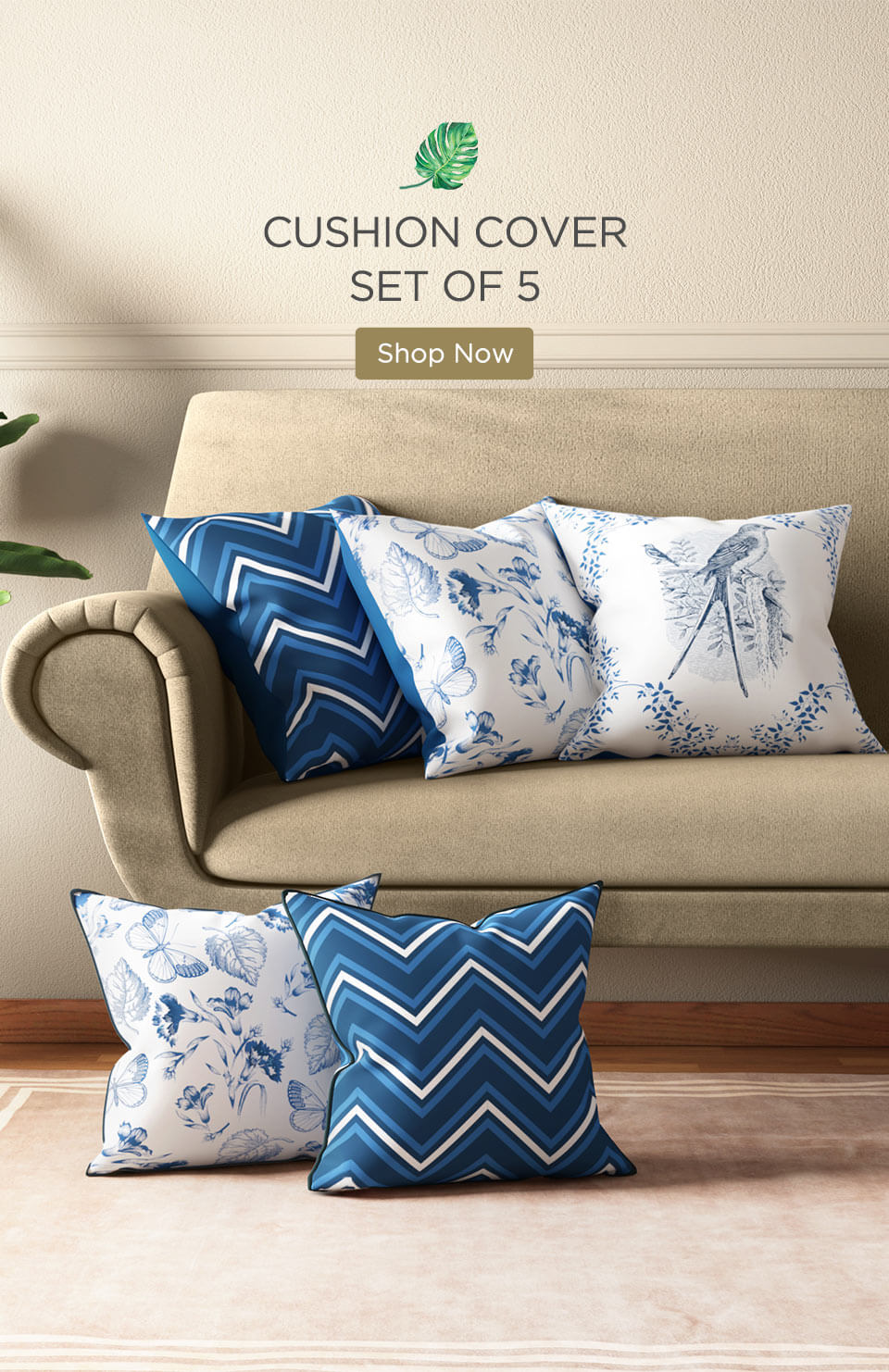 Buy Cushion Covers Set of 5 Online